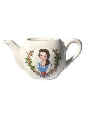 Disney Beauty & The Beast Mini Teapot Belle Design Ceramic Taiwan Vintage 2.5"